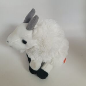 Mini Mountain Goat Plush by Wild Republic White Gray Horns 5" Tall